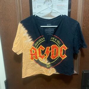 AC/DC High Voltage Halter T-Shirt - Black and Yellow